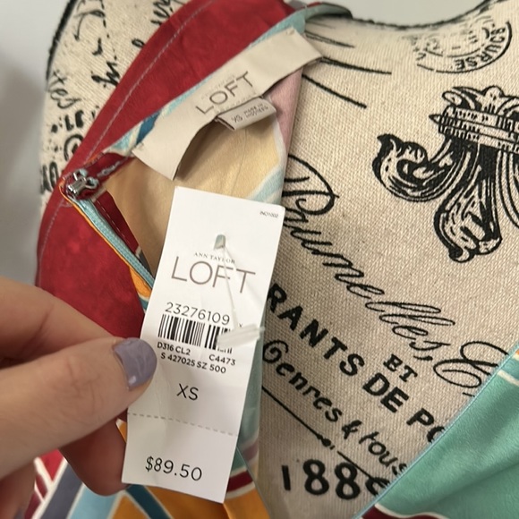 NWT Loft Abstract Art Deco Geometric Mini Dress Women's size XS - Picture 5 of 7